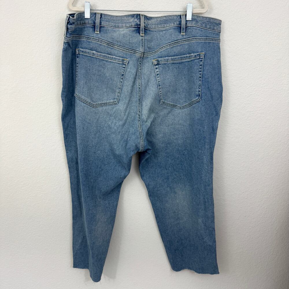 Lane Bryant High Rise Straight Jeans Size 24 Flex Magic Waistband Jeweled Blue - Picture 4 of 9